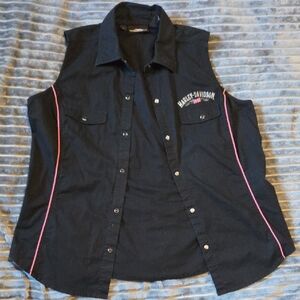 Harley-Davidson Black Shirt with Pink Trim